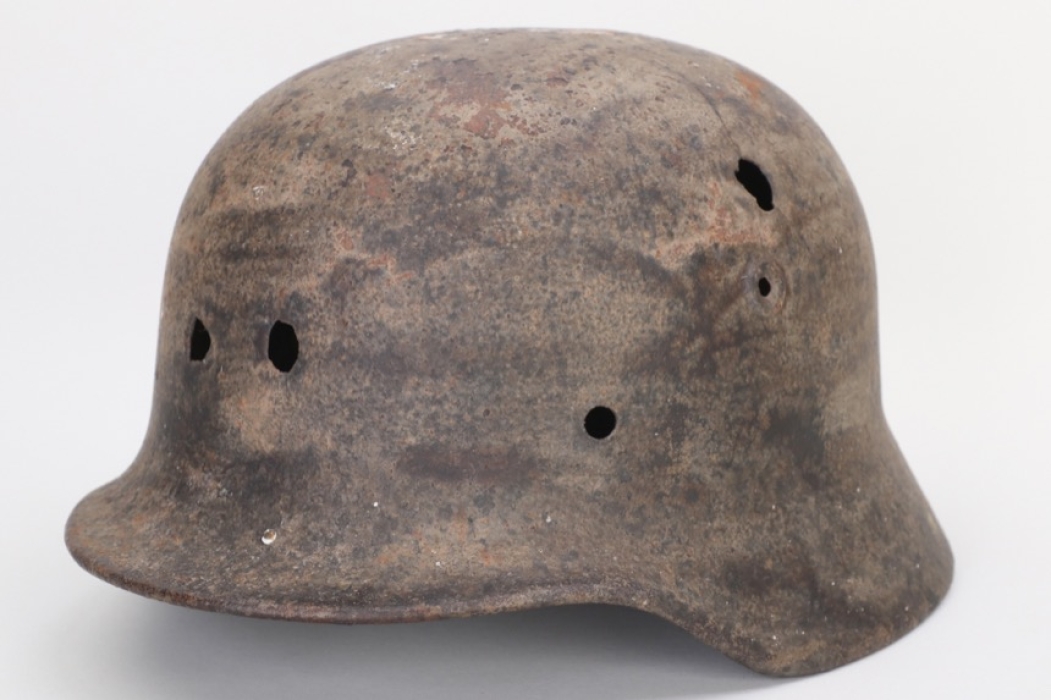 Wehrmacht M40 "battle damaged" helmet shell