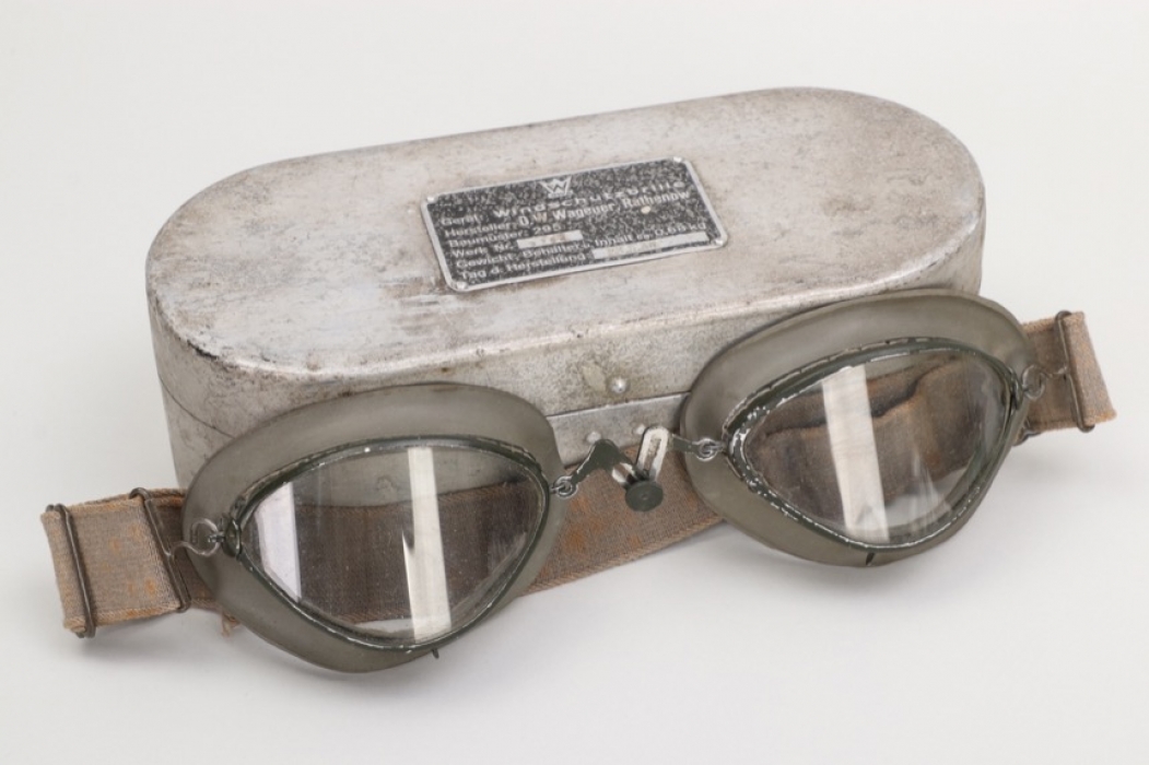 1936 Wagener pilot's flying goggles in case