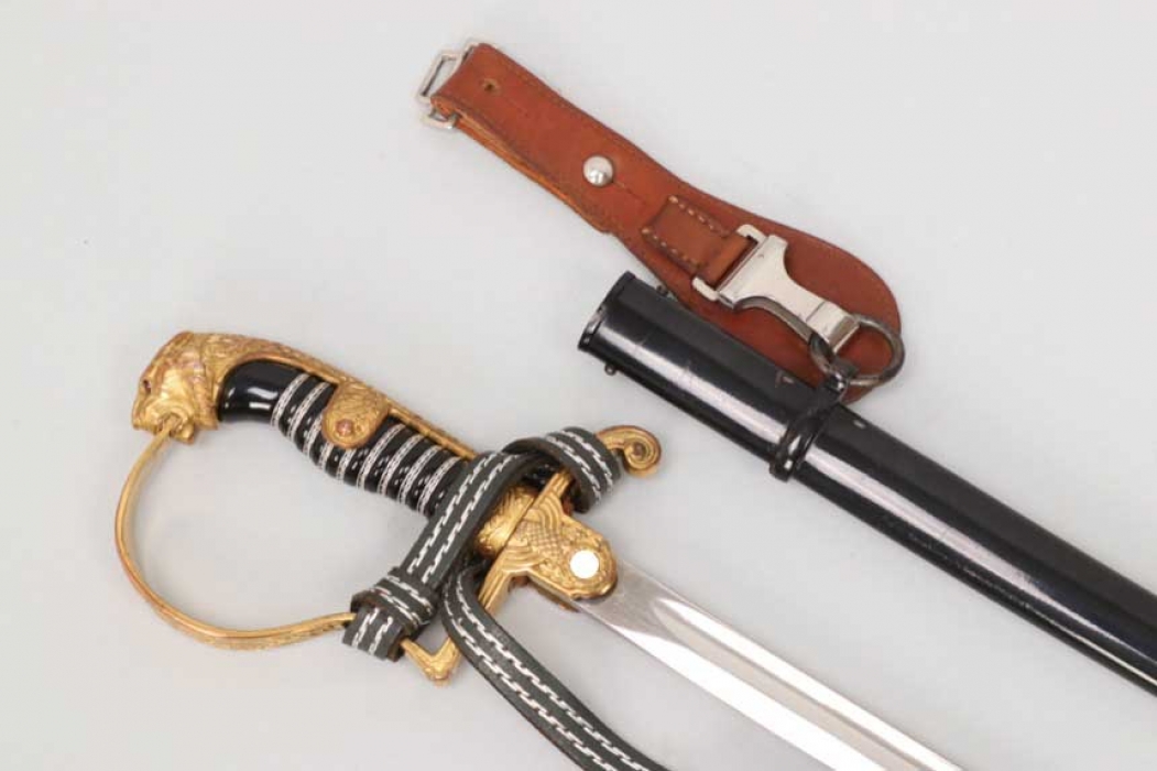 Heer officer's panther head sabre with portepee & hanger - Eickhorn # 1695