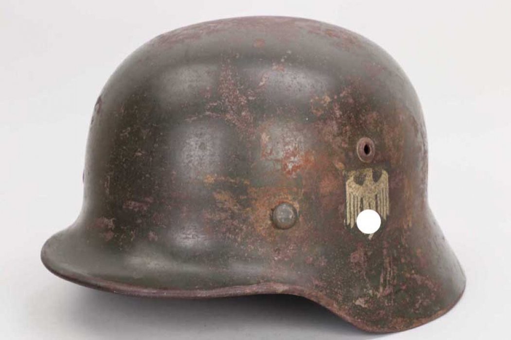 Heer M35 double decal helmet - EF62