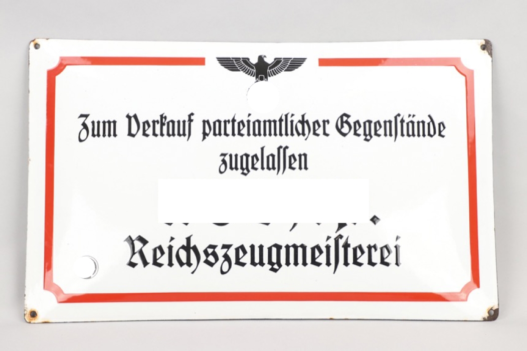 NSDAP "Reichszeugmeisterei" enamel sign - rare type