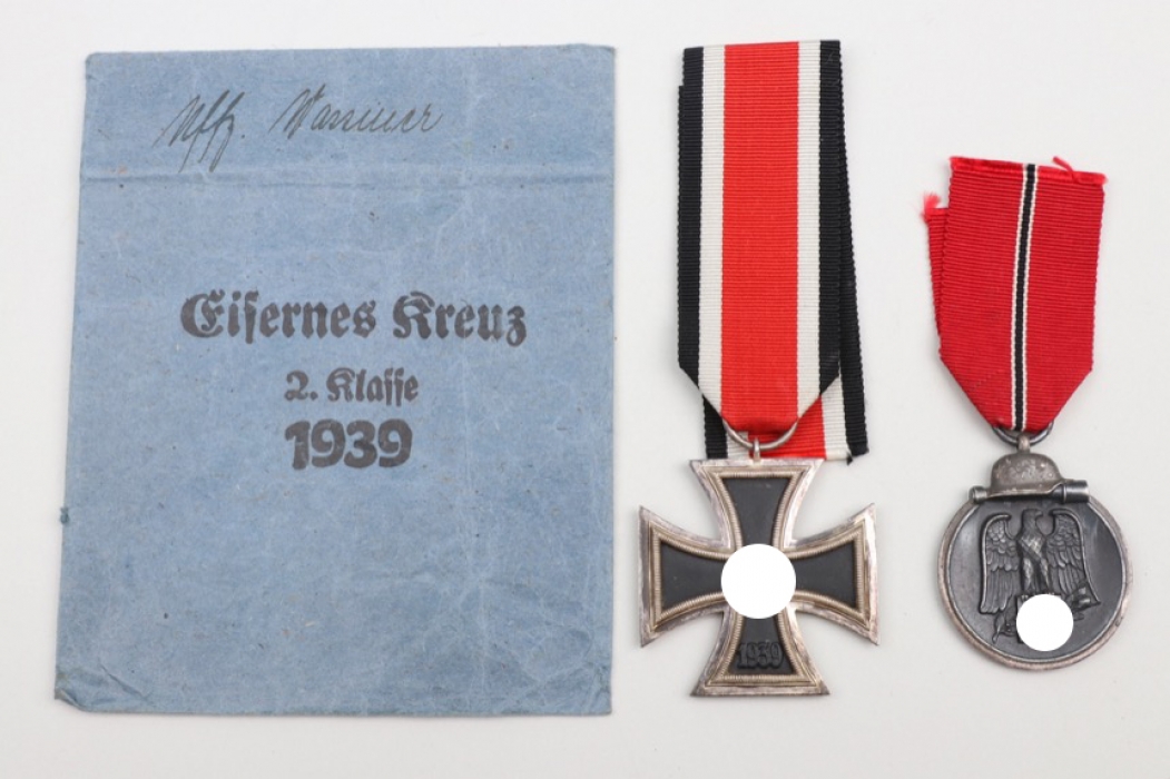 1939 Iron Cross 2nd Class with bag & East Medal