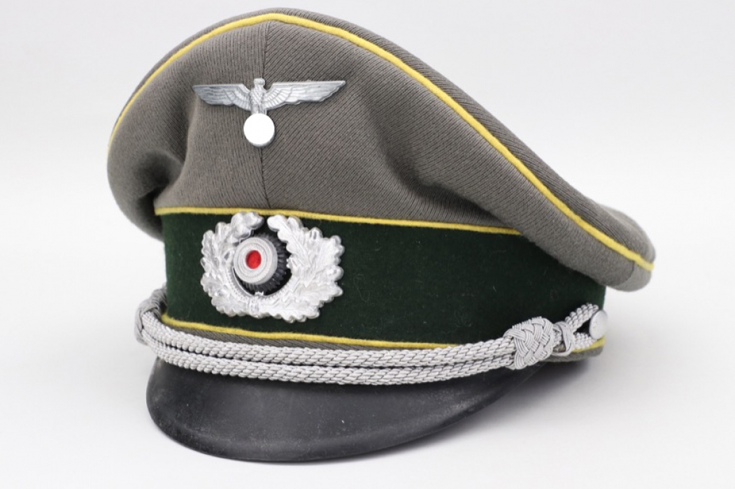 Replica Heer Nachrichten visor cap EM/NCO with original insignia