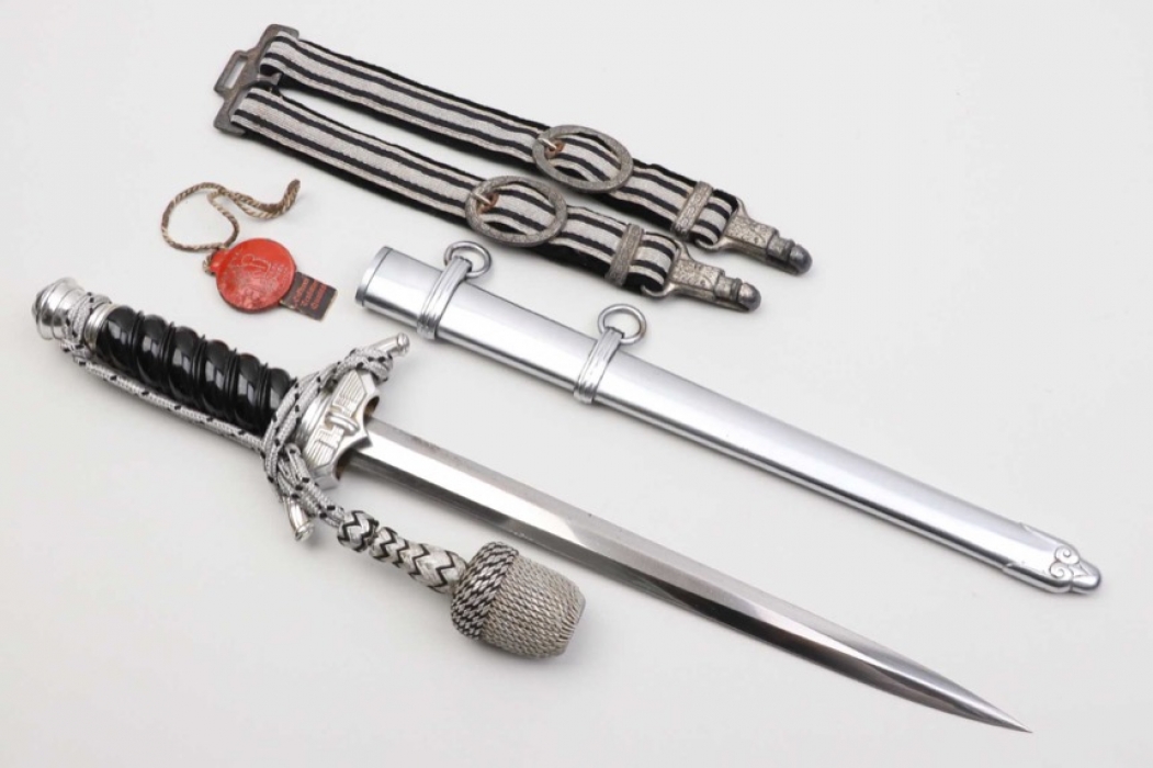 Bahnschutz leader's dagger with hangers & portepee + maker's tag - Eickhorn