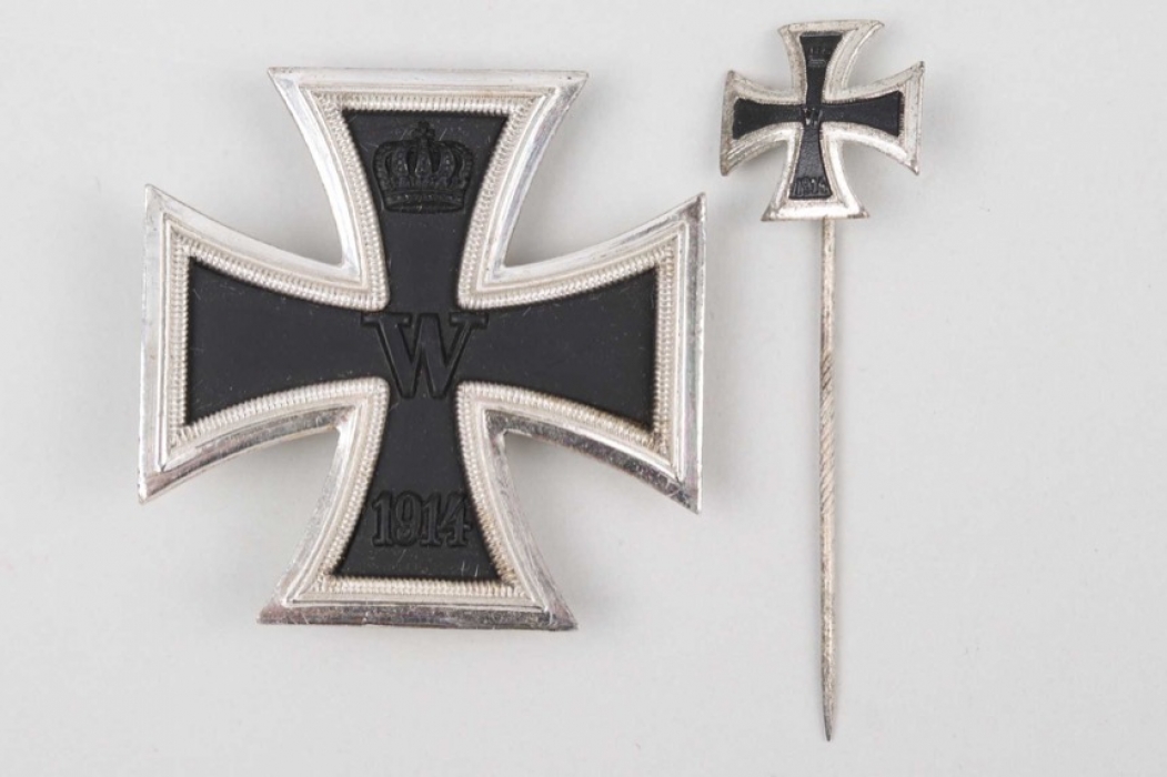 1914 Iron Cross 1st Class with miniature - WW2 type