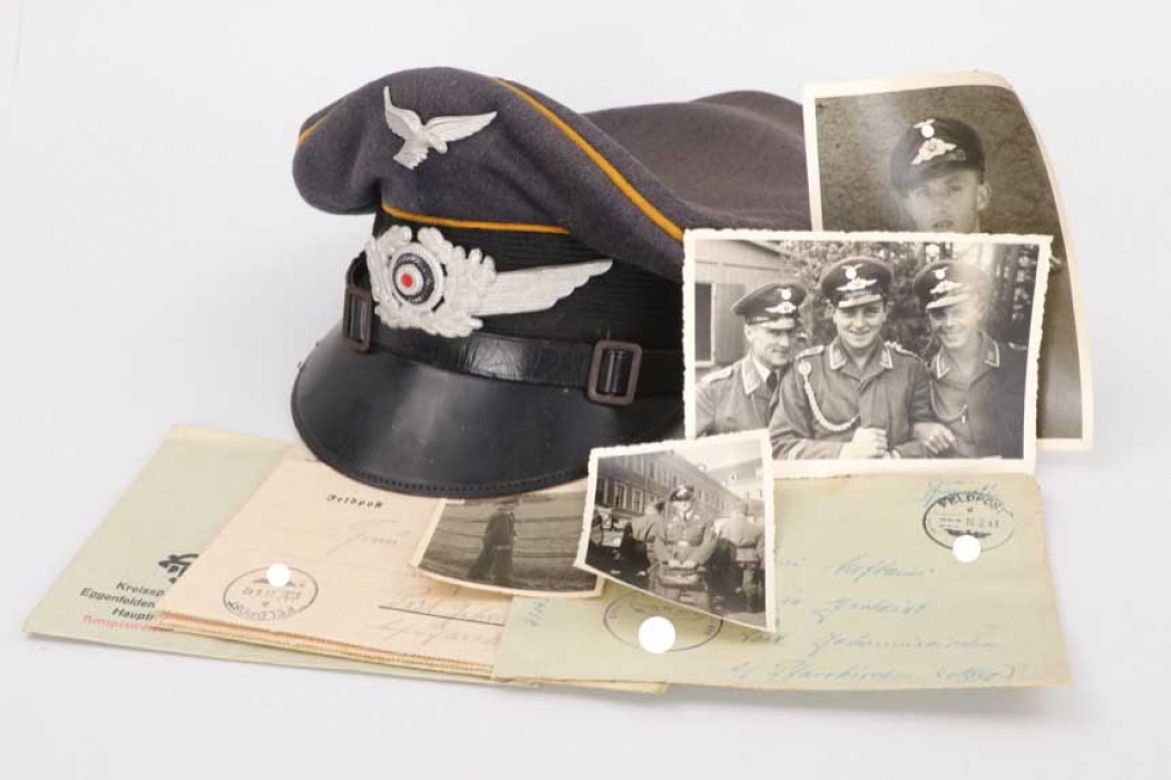 Uffz. Hofbauer - Luftwaffe flying troops visor cap (photo proofed)