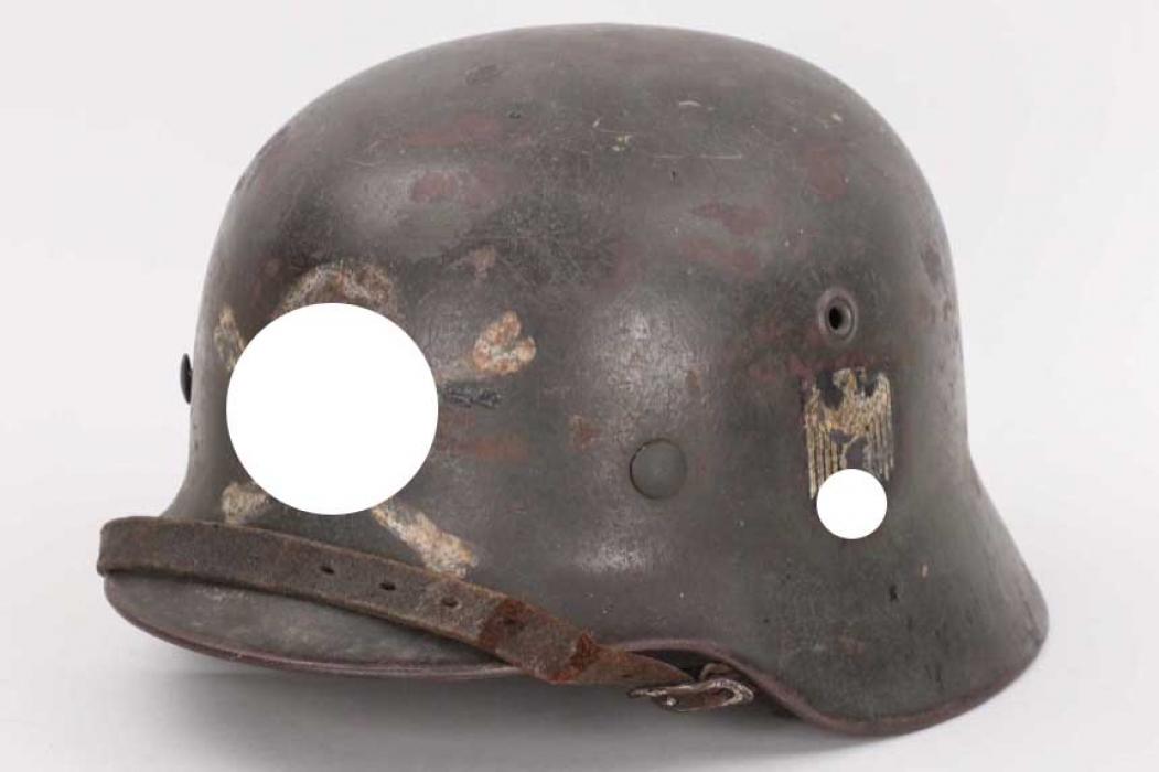 Heer M40 single decal helmet with skull - ET64