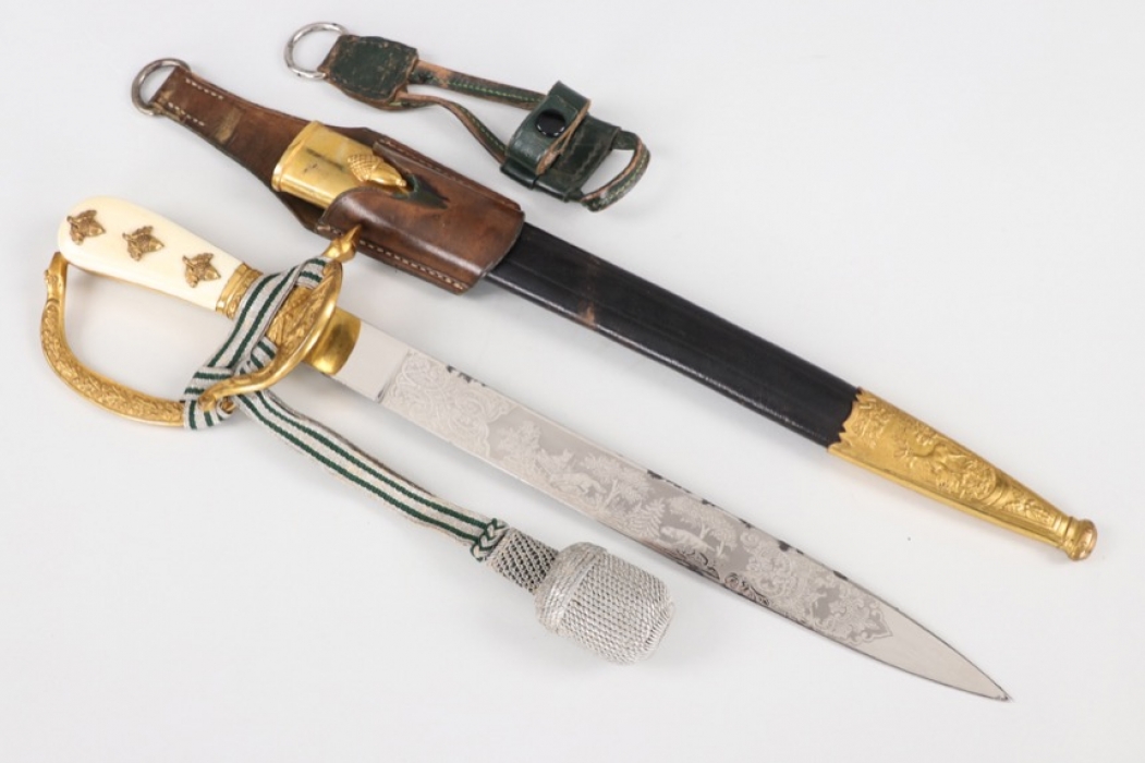 Forestry hunting dagger with portepee & three frogs - ALCOSO