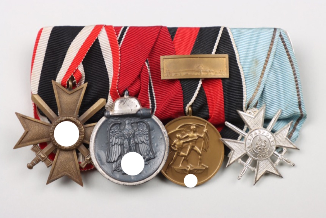Wehrmacht 4-place medal bar with Bulgarian Bravery Cross