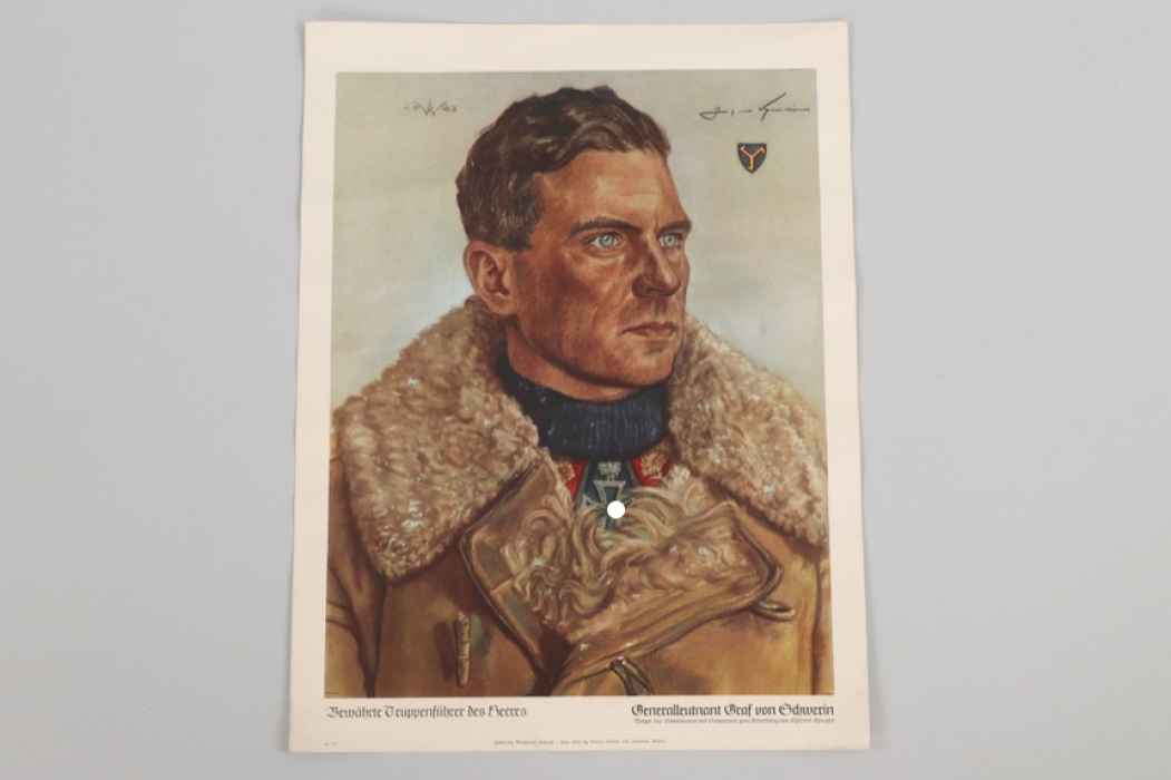 Generalleutnant Graf von Schwerin - printed "Willrich" poster