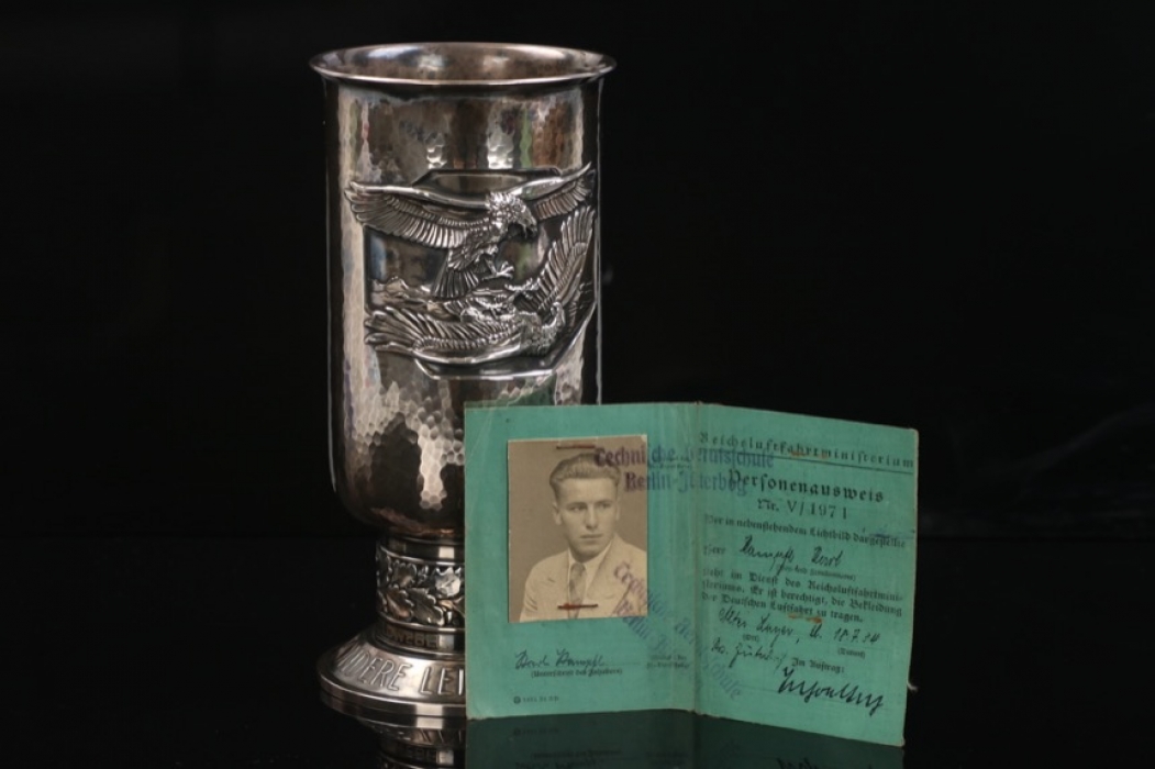 Kampfl, Karl - Luftwaffe Honor Goblet (Alpaka) & ID card - Stalingrad