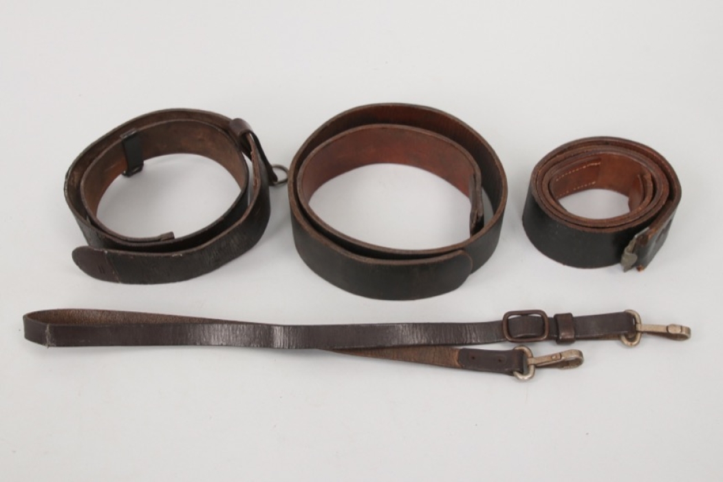 Wehrmacht 3 x belts 1 x shoulder strap