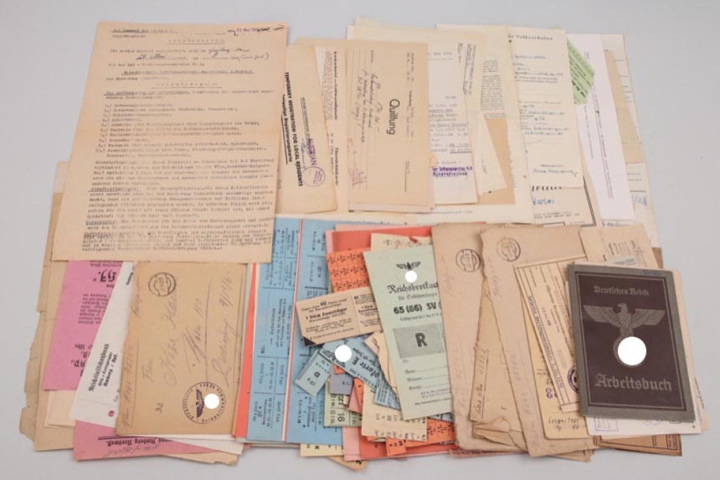 Lot of documents, food stamps and ID cards