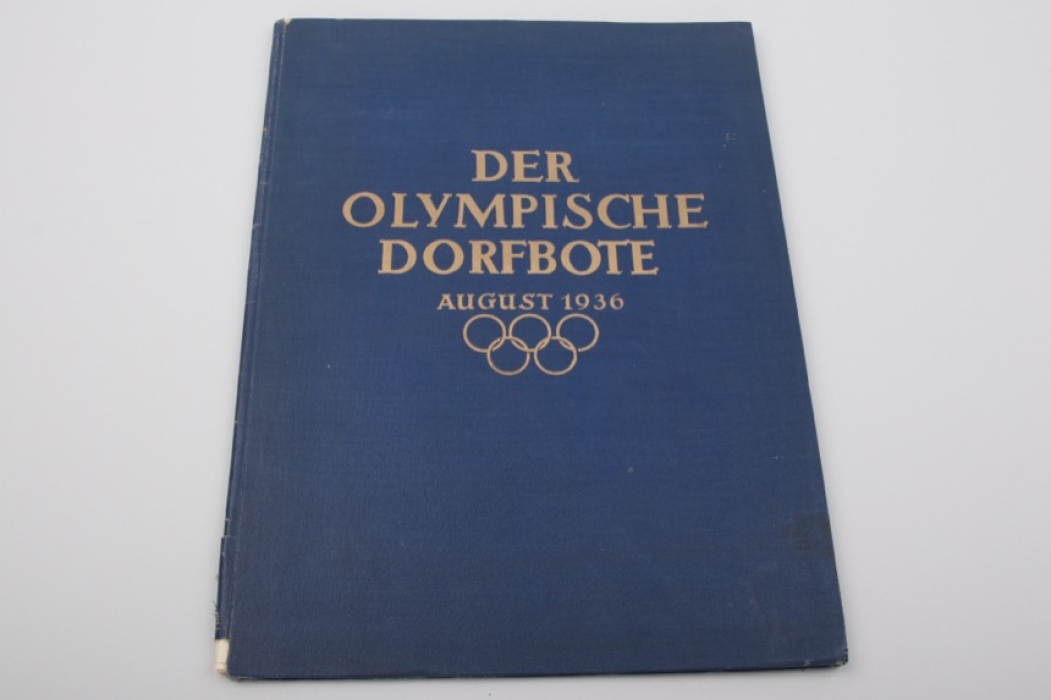 "Der Olympische Dorfbote August 1936" magazine + autographs
