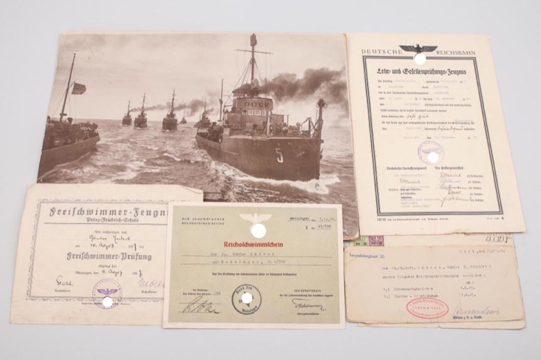 Torpedofangboot 20 document grouping - Naval Front Clasp recipient