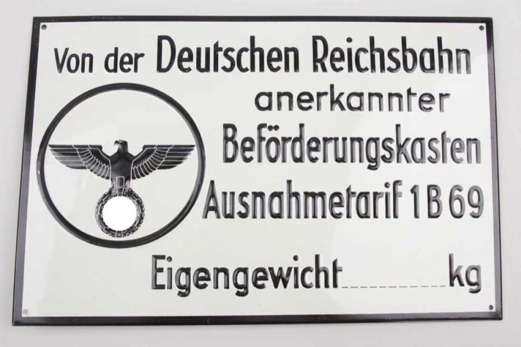 Reichsbahn weight tag for a transportation box - 29x19