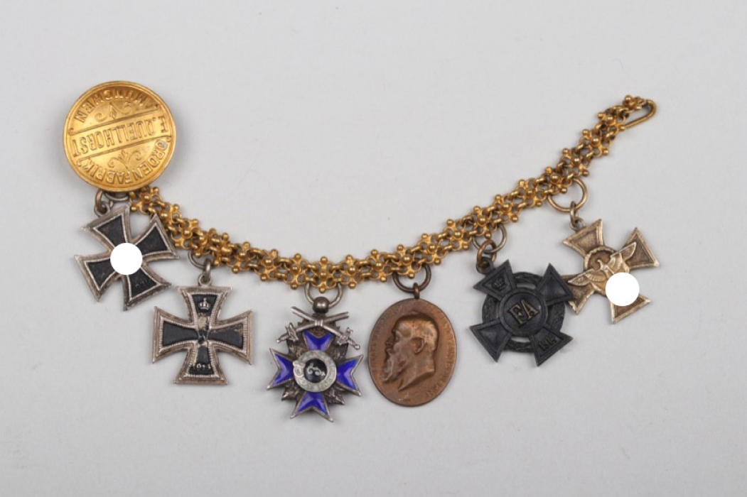 6-place miniatur chain with Bavarian Military Merit Order 4th Class