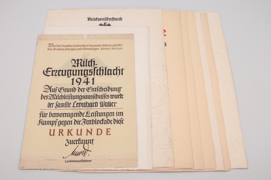 Reichsnährstand lot of certificates - blank