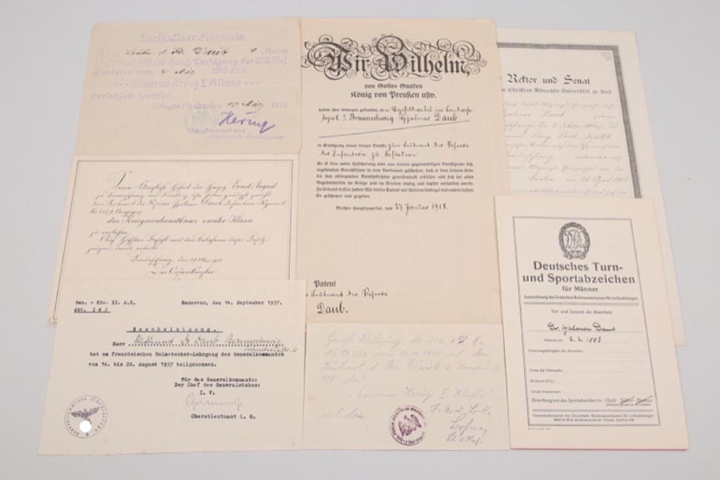 Document grouping to WWI veteran - Iron Cross 1st Class winner