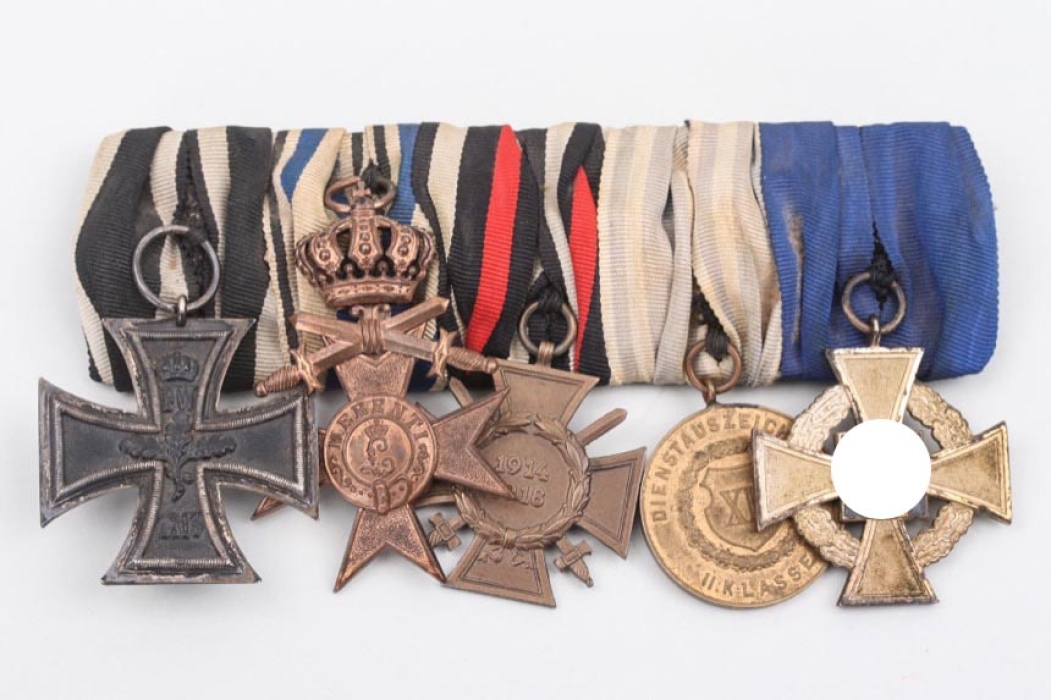 Bavaria - 1930s medal bar to a WW1 Iron Cross recipient