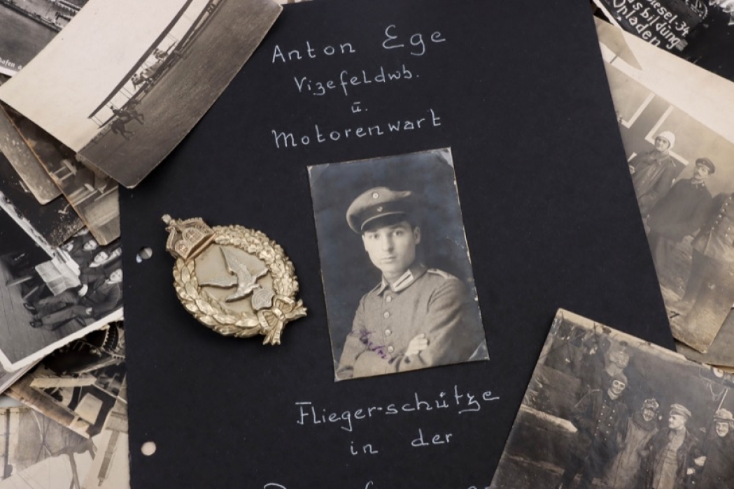 Imperial German Air Gunner Badge "Junker" + photos