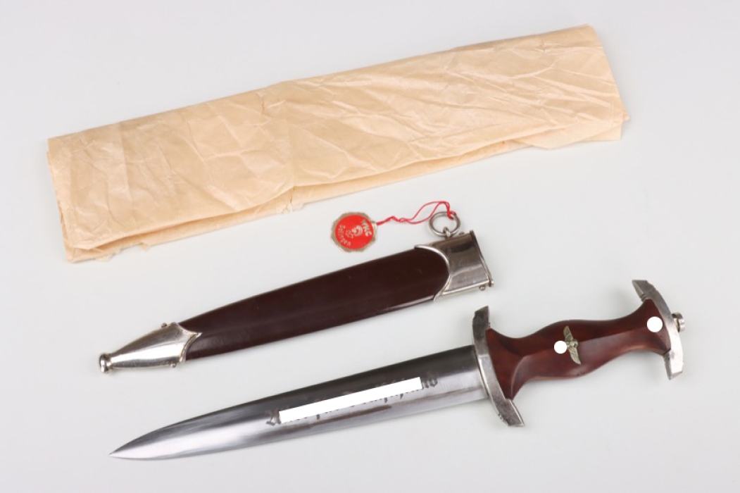 SA service dagger with paper tag and wrapping paper - WKC