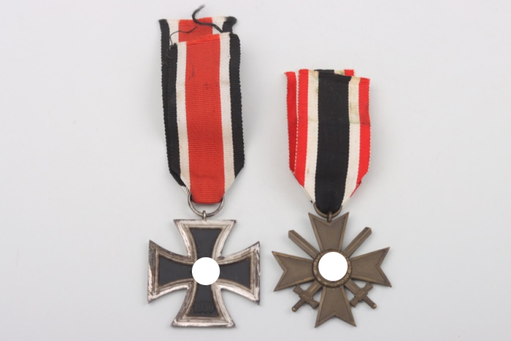 1939 Iron Cross 2nd Class + 1939 War Merit Cross 2nd Class with Swords