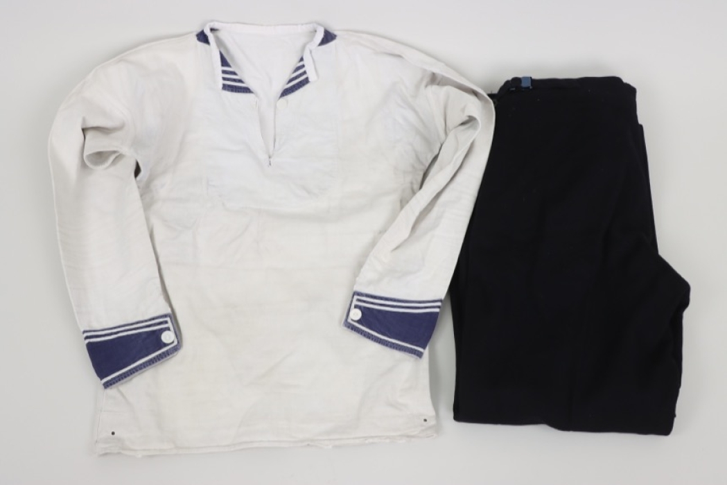 Kriegsmarine white shirt for EM/NCO & trousers