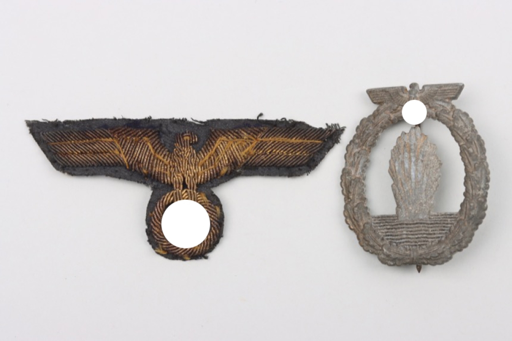 Minesweeper War Badge & Kriegsmarine officer's breast eagle