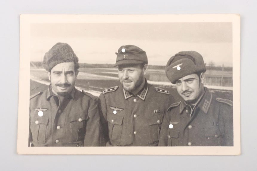 Heer photo of three foreign Wehrmacht soldiers