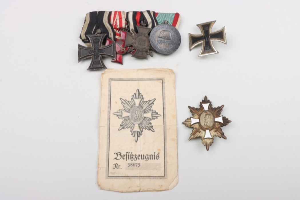 WWI medal grouping to 1914 Iron Cross 1st Class winner