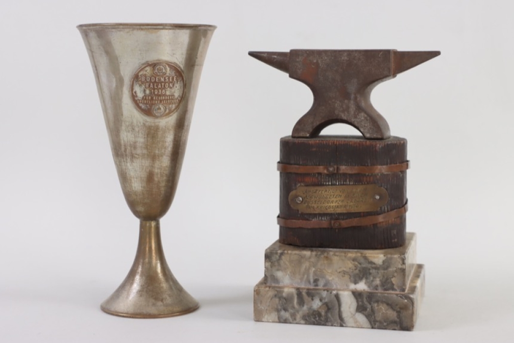 Chalice and ambos sculpture on marble base