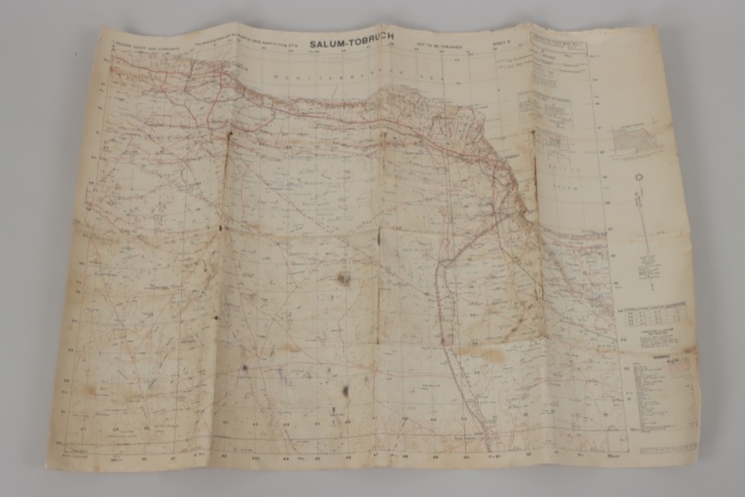 Hptm. Beck - captured map of Sollum / Tobruk