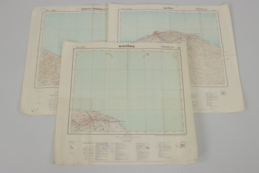 Hptm. Beck - maps of Misurata / Tripolis / Gasr El-Garabulli 1941
