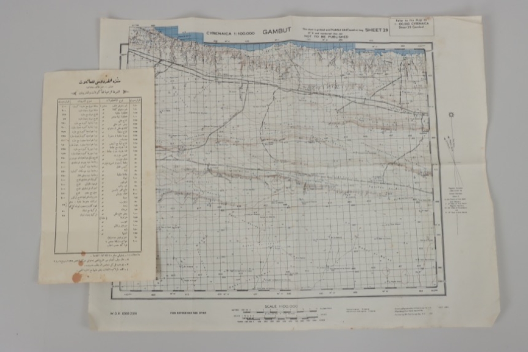 Hptm. Beck - captured Gambut map with Egyptian document