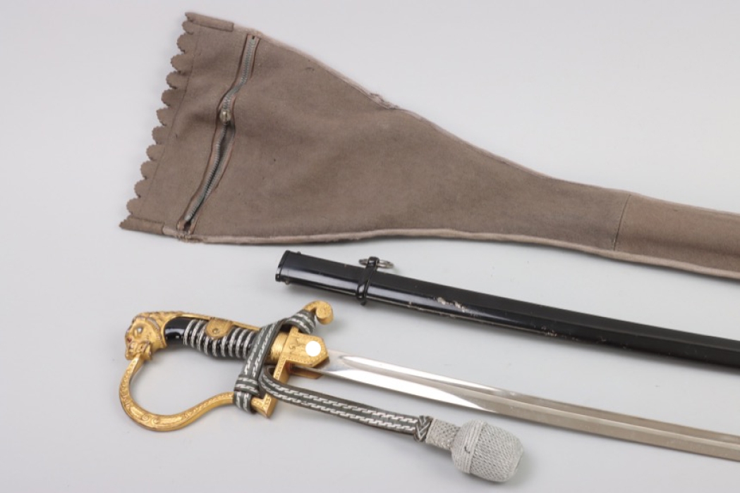 Heer Lion's head officer's sabre with bag - Eickhorn