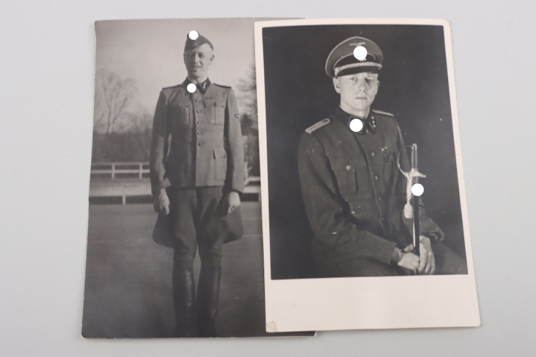 Waffen-SS two portrait photos (leader's sword)