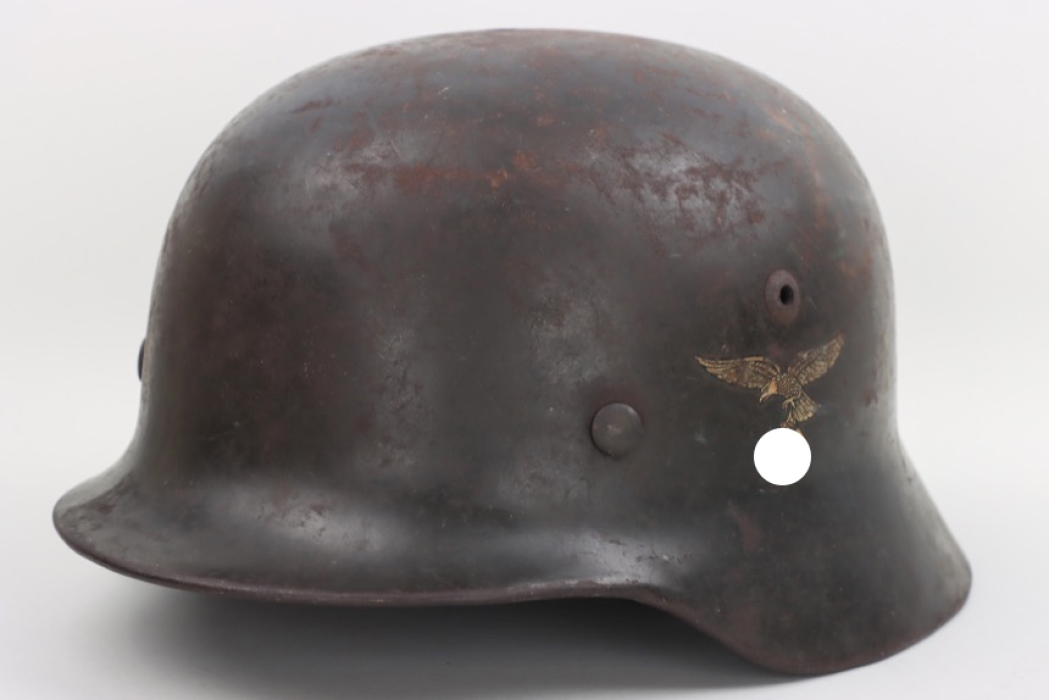 Luftwaffe green (!) double decal M35 helmet - ET68