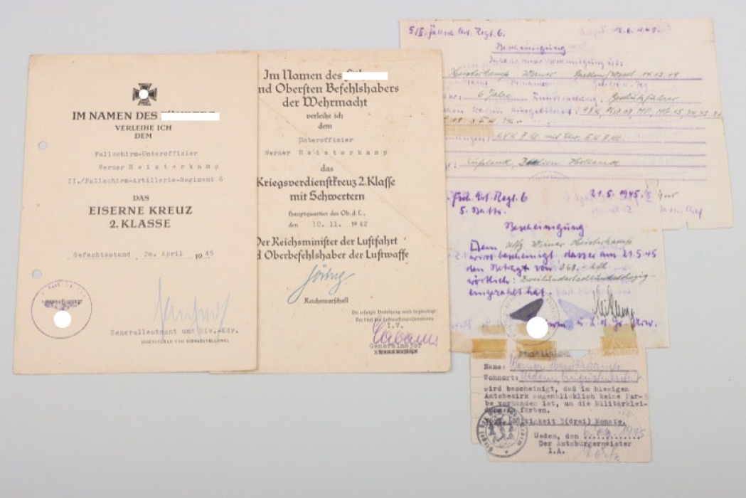 Fallschirmjäger-Artillerie-Regiment 6 document grouping