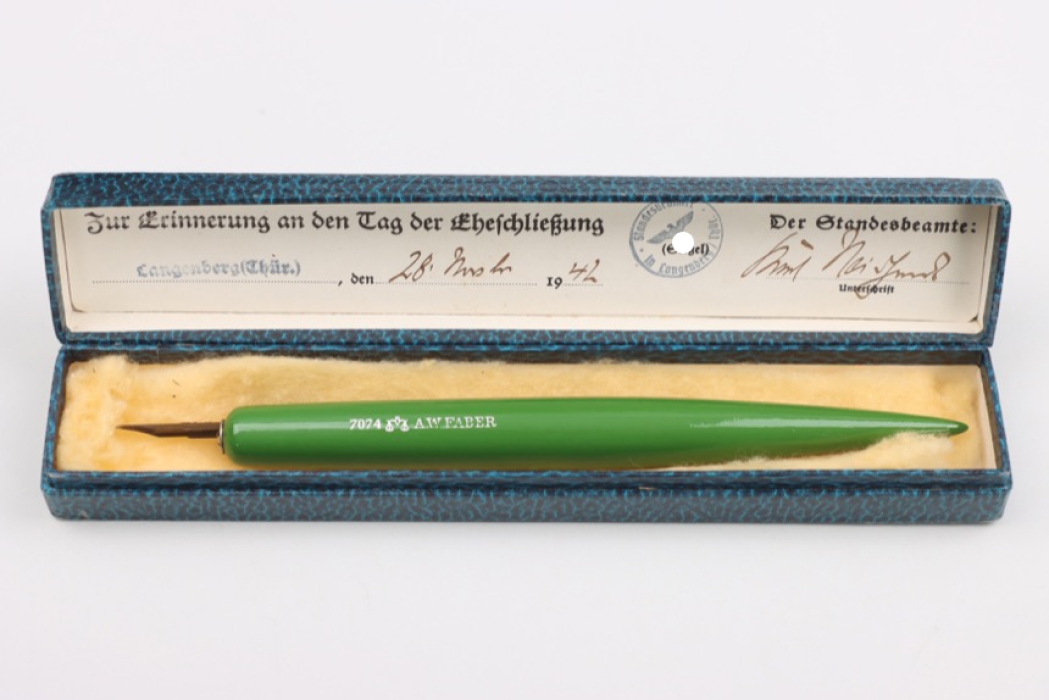 memory fountain pen to the wedding in case - Langenberg Thüringen 1942