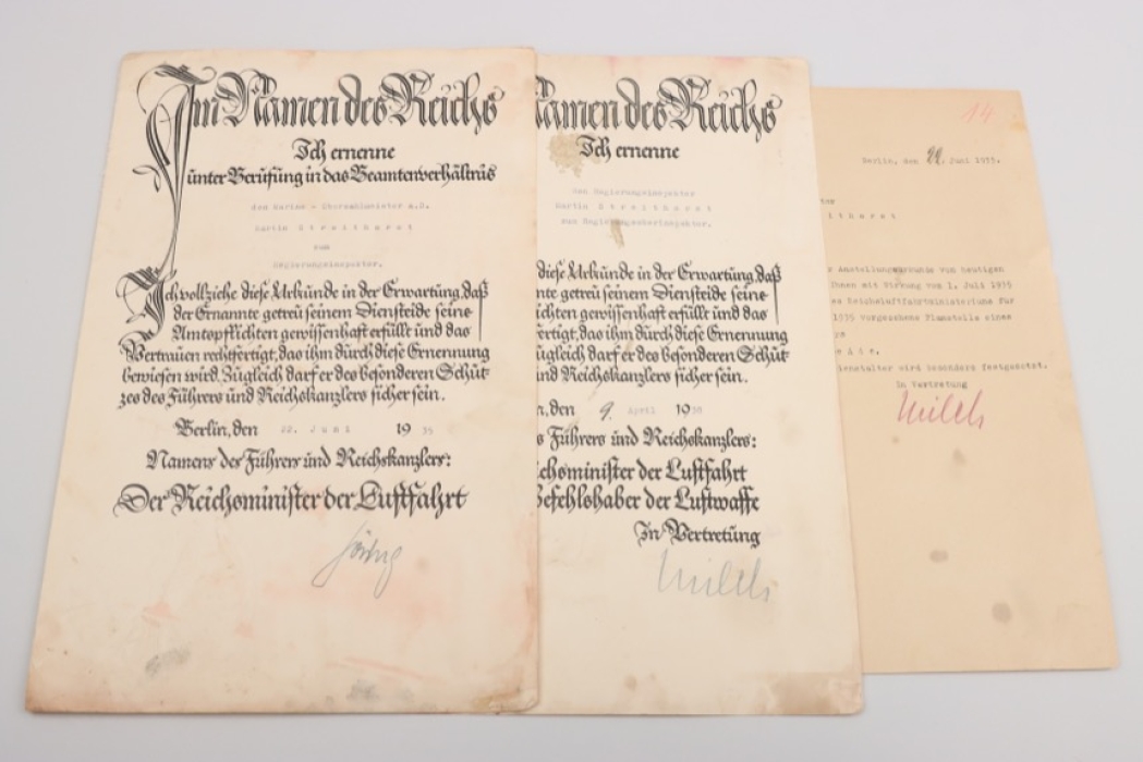 Göring, Hermann & Milch, Erhard - signed document grouping