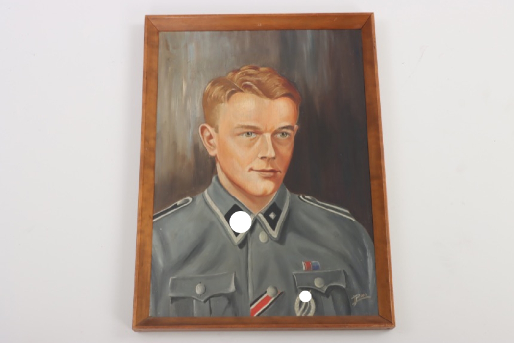 Oil painting of an infantryman Division "Totenkopf"