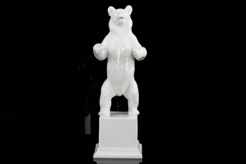 Allach porcelain Berlin bear on pedestal F. Nagy