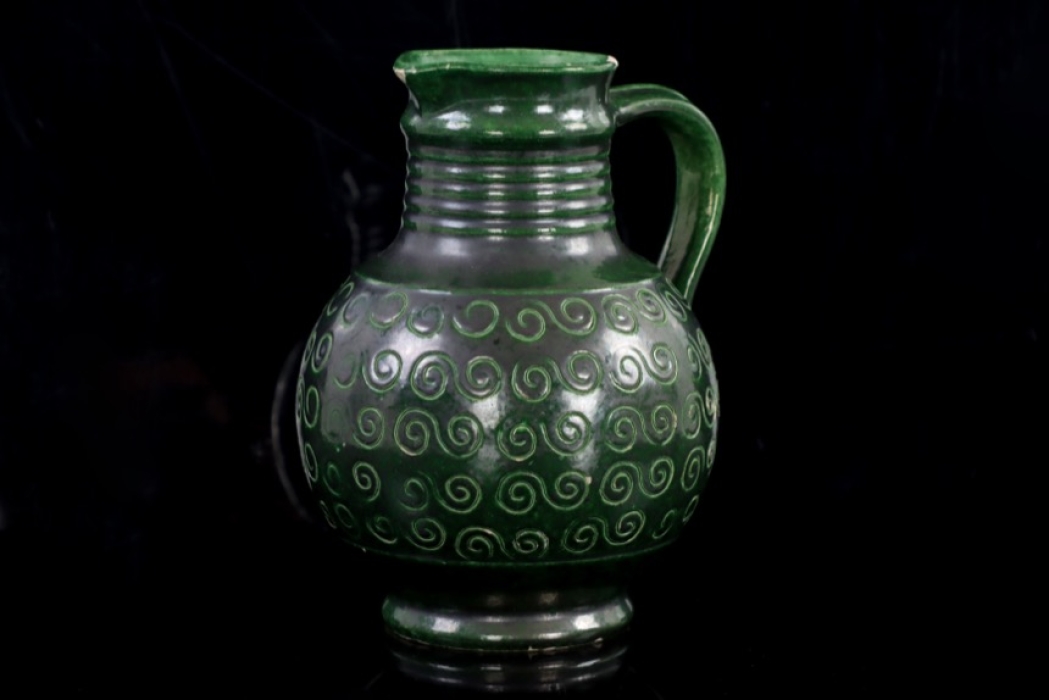 Green Allach ceramic jar iridescent