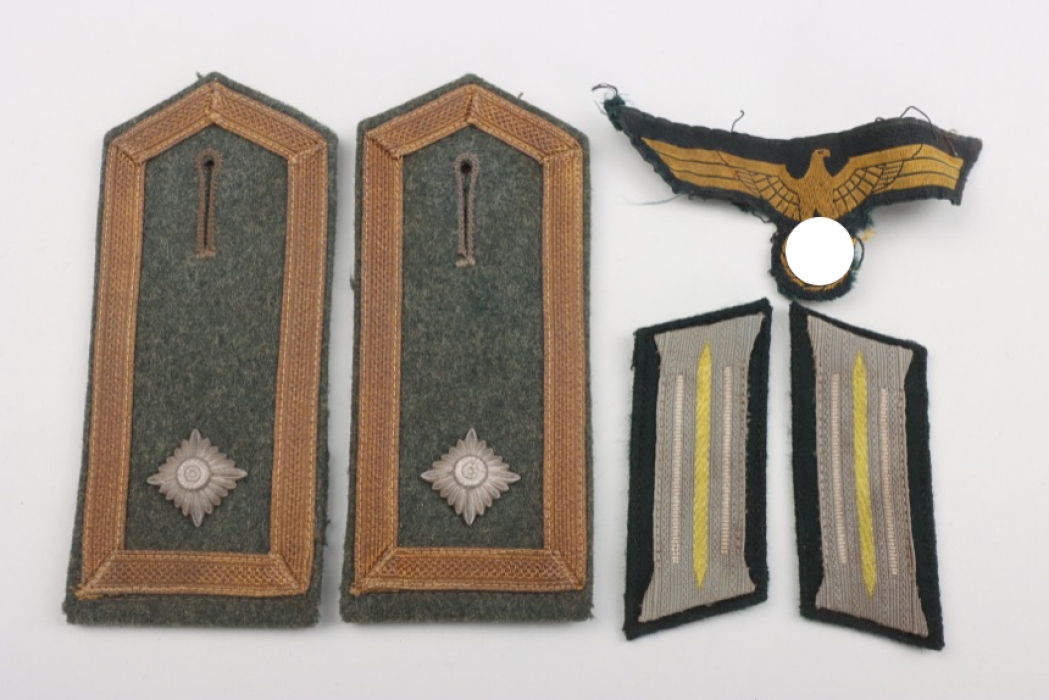 Kriegsmarine coastal artillery shoulder boards & breast eagle + collar tabs