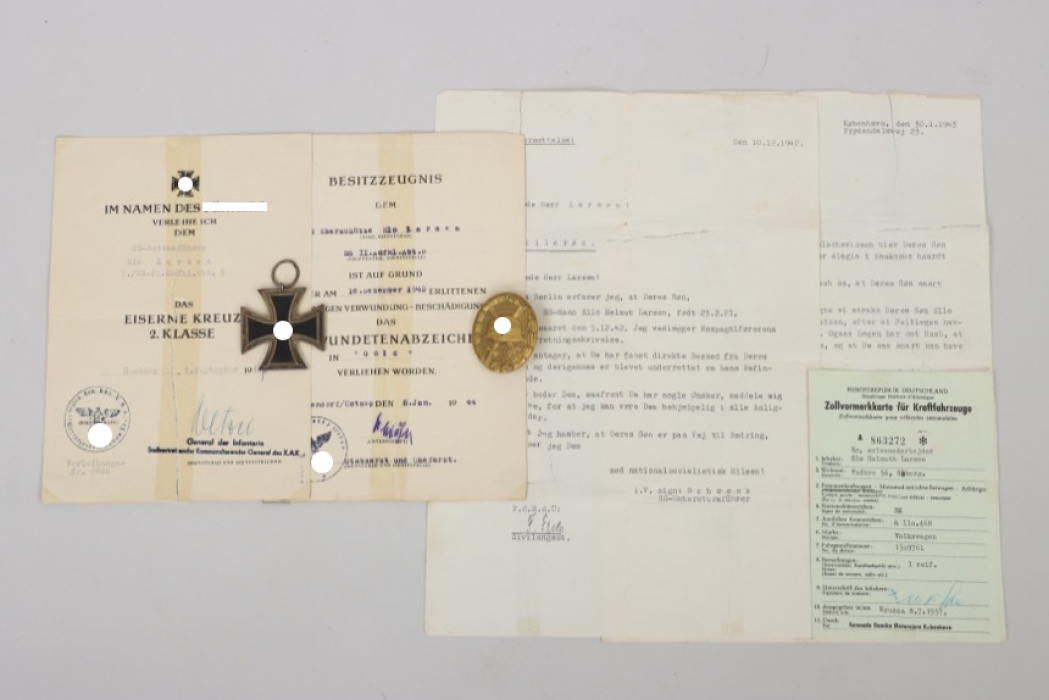 SS-Pz.Aufkl.Abt.5 document grouping of a Danish volunteer