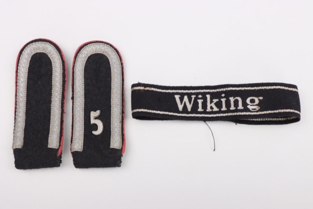 Waffen-SS cuff title "Wiking" with shoulder boards - Unterscharführer