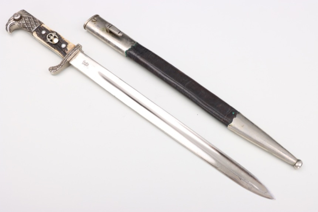 Police luxury dress bayonet with horn grip plates "WKC" - matching numbers