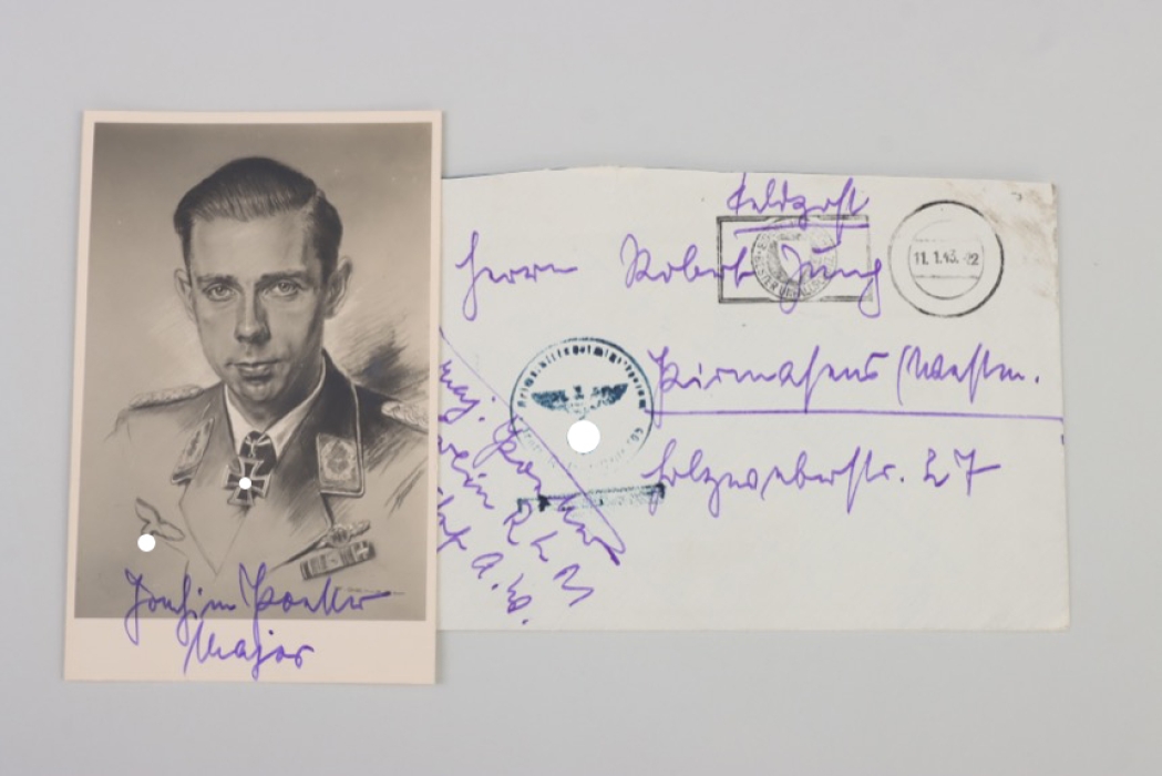 Pötter, Joachim - Knight's Cross winner signed portrait postcard with envelope