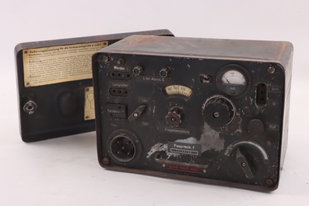 Wehrmacht radio transceiver "Fusprech. f" for armored half-tracks
